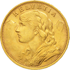 Switzerland, 20 Francs, 1922, Bern, Gold, KM:35.1