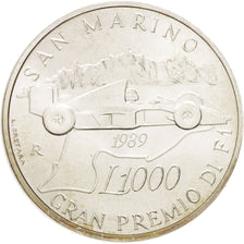 SAN MARINO, 1000 Lire, 1989, KM #244, MS(63), Silver, 31.4, 14.60