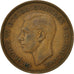 Moneta, Gran Bretagna, George VI, Penny, 1945, BB, Bronzo, KM:845