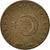 Moneda, Turquía, 5 Kurus, 1967, BC+, Bronce, KM:890.1