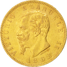 Italy, Vittorio Emanuele II, 20 Lire, 1862, Torino, Gold, KM:10.1