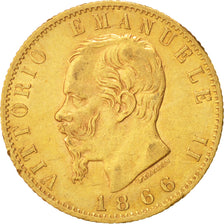 Italie, Vittorio Emanuele II, 20 Lire, 1866, Turin, Or, KM:10.1