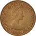 Moneta, Jersey, Elizabeth II, Penny, 1990, EF(40-45), Bronze, KM:54