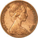 Moneda, Australia, Elizabeth II, 2 Cents, 1981, MBC, Bronce, KM:63