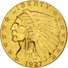 Monnaie, États-Unis, Indian Head, $2.50, Quarter Eagle, 1927, U.S. Mint