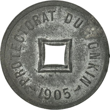 Tonkin, 1/600 Piastre, 1905, SUP, Zinc, KM:1, Lecompte:3