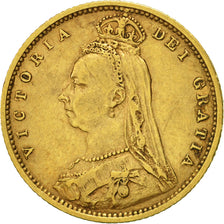 Great Britain, Victoria, 1/2 Sovereign, 1890, EF(40-45), Gold, KM:766