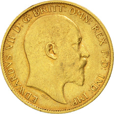 Great Britain, Edward VII, 1/2 Sovereign, 1902, London, EF(40-45), Gold, KM:804