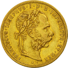 Austria, Franz Joseph I, 8 Florins-20 Francs, 1884, MBC, Oro, KM:2269