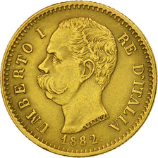 Italia, Umberto I, 20 Lire, 1882, Rome, MBC, Oro, KM:21