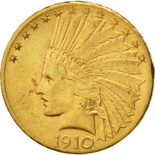 Coin, United States, Indian Head, $10, Eagle, 1910, U.S. Mint, Denver