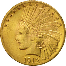 Coin, United States, Indian Head, $10, Eagle, 1912, U.S. Mint, Philadelphia