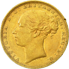 Moneda, Gran Bretaña, Victoria, Sovereign, 1880, MBC, Oro, KM:752