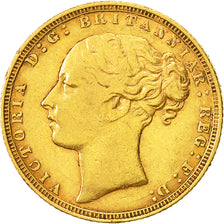 Monnaie, Grande-Bretagne, Victoria, Sovereign, 1871, TTB, Or, KM:752