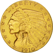 Moneta, Stati Uniti, Indian Head, $2.50, Quarter Eagle, 1910, U.S. Mint