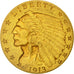 Munten, Verenigde Staten, Indian Head, $2.50, Quarter Eagle, 1913, U.S. Mint