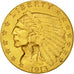 Moneta, Stati Uniti, Indian Head, $2.50, Quarter Eagle, 1913, U.S. Mint