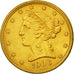 Munten, Verenigde Staten, Coronet Head, $5, Half Eagle, 1906, U.S. Mint, Denver