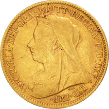 Gran Bretagna, Victoria, 1/2 Sovereign, 1899, BB, Oro, KM:784