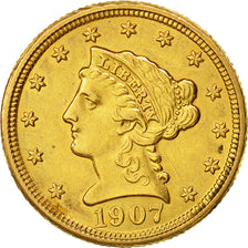 Monnaie, États-Unis, Coronet Head, $2.50, Quarter Eagle, 1907, U.S. Mint