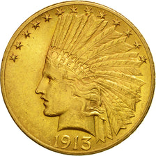 Coin, United States, Indian Head, $10, Eagle, 1913, U.S. Mint, Philadelphia