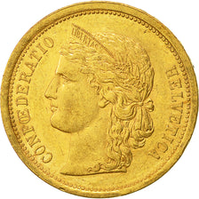 Munten, Zwitserland, 20 Francs, 1886, Bern, ZF+, Goud, KM:31.3