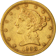 Monnaie, États-Unis, Coronet Head, $5, Half Eagle, 1898, U.S. Mint, San