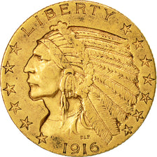 Münze, Vereinigte Staaten, Indian Head, $5, Half Eagle, 1916, U.S. Mint, San