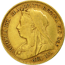 Moneda, Gran Bretaña, Victoria, 1/2 Sovereign, 1898, MBC, Oro, KM:784