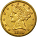 Moneta, Stati Uniti, Coronet Head, $5, Half Eagle, 1880, Philadelphia