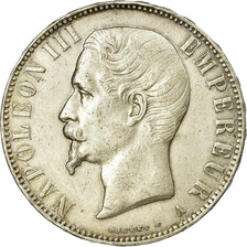 Moeda, França, Napoleon III, 5 Francs, 1855, Paris, EF(40-45), KM 782.1