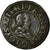 Moeda, França, Louis XIII, Double tournois, buste juvénile, 1624 Riom