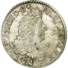 Münze, Frankreich, Louis XIV, 1/12 Écu aux 8 L, 1/12 ECU, 10 Sols,1691 Paris