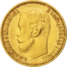 Russie, Nicolas II, 5 Roubles, 1898, St. Petersbourg, Or, KM:62