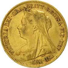 Gran Bretaña, Victoria, 1/2 Sovereign, 1895, MBC, Oro, KM:784