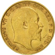 Monnaie, Grande-Bretagne, Edward VII, 1/2 Sovereign, 1909, TTB, Or, KM:804