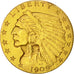 Stati Uniti, Indian Head, $2.50, Quarter Eagle, 1909, KM:128