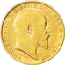 Moneda, Gran Bretaña, Edward VII, 1/2 Sovereign, 1907, MBC+, Oro, KM:804