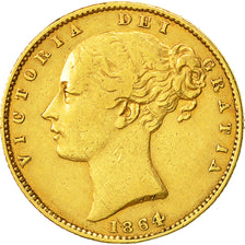 Coin, Great Britain, Victoria, Sovereign, 1864, EF(40-45), Gold, KM:736.2