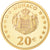 Mónaco, 20 Euro, Prince Rainier III, 2002, SC, Oro, KM:177