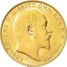 Coin, Great Britain, Edward VII, Sovereign, 1907, London, MS(63), Gold, KM:805