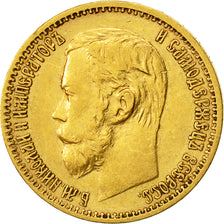 Moneda, Rusia, Nicholas II, 5 Roubles, 1898, St. Petersburg, MBC, Oro, KM:62