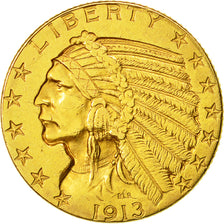 Coin, United States, Indian Head, $5, Half Eagle, 1913, U.S. Mint, Philadelphia