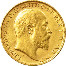 Monnaie, Grande-Bretagne, Edward VII, 1/2 Sovereign, 1910, TTB+, Or, KM:804