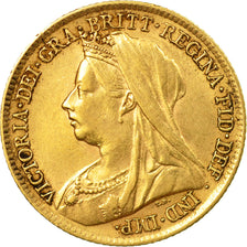 Moneda, Gran Bretaña, Victoria, 1/2 Sovereign, 1898, MBC, Oro, KM:784