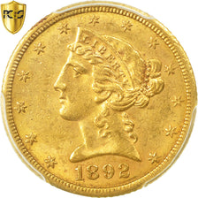 Münze, Vereinigte Staaten, Coronet Head, $5, Half Eagle, 1892, U.S. Mint