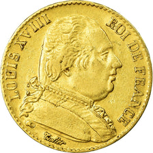 Münze, Frankreich, Louis XVIII, 20 Francs, 1815, Paris, SS, Gold, KM 706.1