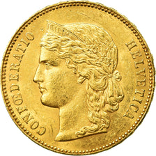 Coin, Switzerland, 20 Francs, 1892, Bern, AU(55-58), Gold, KM:31.3