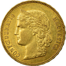 Coin, Switzerland, 20 Francs, 1896, Bern, AU(50-53), Gold, KM:31.3