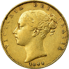 Moneta, Gran Bretagna, Victoria, Sovereign, 1844, London, BB, Oro, KM:736.1